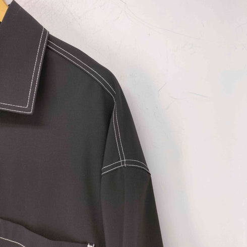 ザラ ZARA レーヨン混ステッチシャツ メンズ import:XL